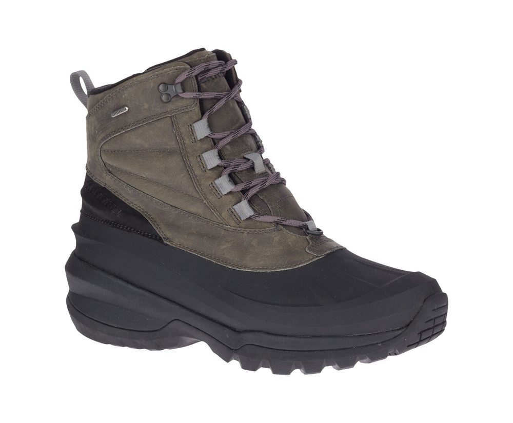 Kozaki Merrell Męskie Szare/Czarne - Thermo Slush Mid Shell Waterproof - 918736-VGQ